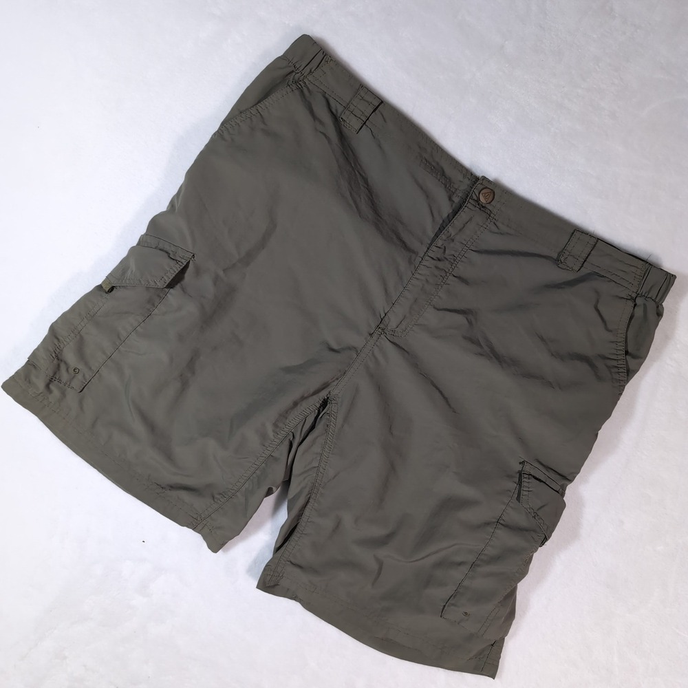 Clear Water Angler‎ Mens XXL Cargo Fishing Shorts Olive Green Quick Dry Hiking
